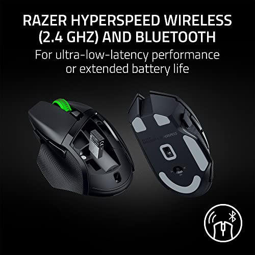 Razer Basilisk V3 X HyperSpeed Customizable Wireless Gaming Mouse: Mechanical Switches Gen-2-5G Advanced 18K Optical Senso...