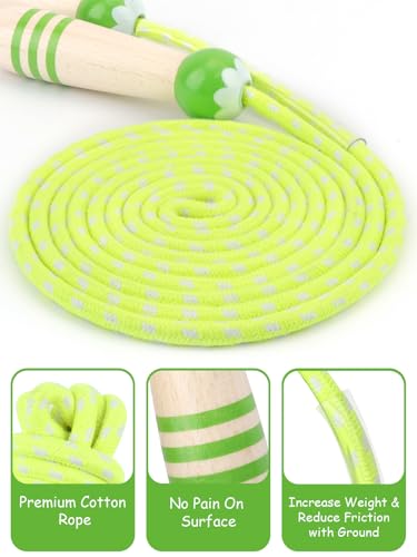 Jump Rope for Kids, Lorvain Adjustable Skipping Rope, Kids Jump Ropes with Wooden Handle for Girls Boys, Weighted Jumping ...