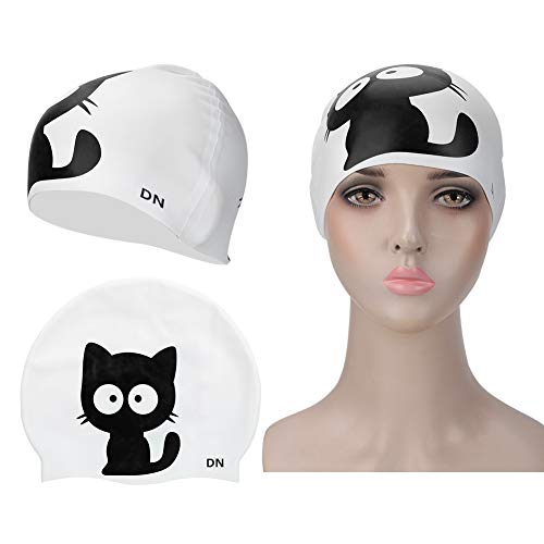 ERYUE Cute Lightweight Silicone Children Swimming Cap for Sports, Unisex, Cat Design, 22.5x5.5x1.5cm