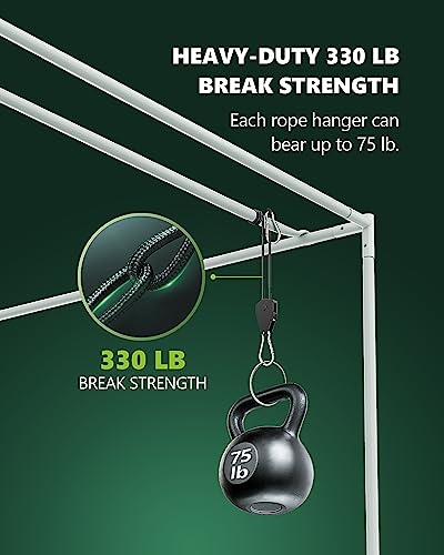STAYGROW 4-Pack 1/8" Adjustable Rope Hanger, Heavy Duty Ratchet Tie Down Strap with Reinforced Metal Gear, Ratcheting Pull...