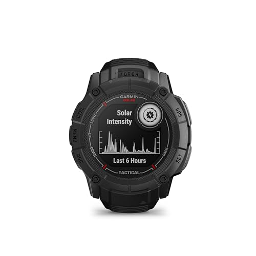 Garmin Instinct 2X Solar - Tactical Edition, Rugged GPS Smartwatch, Built-in Flashlight, Ballistics Calculator, Solar Char...