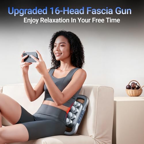 seektik 16 Head Massage Gun Deep Tissue - 2026 Portable Electric Muscle Massager, Pain Relief for Neck/Back/Shoulders/Leg...