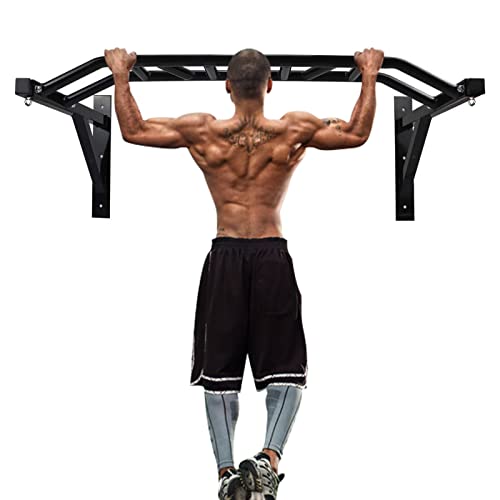 ptlsy Wall Mounted Pull Up Bar Multifunctional with Multi-grip Chin Up Bar Heavy Duty Dip Station for Home Gym Indoor Work...