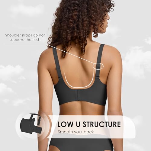 Seamless Wireless Bra for Women with Support - No Underwire Full Coverage Push Up Bras