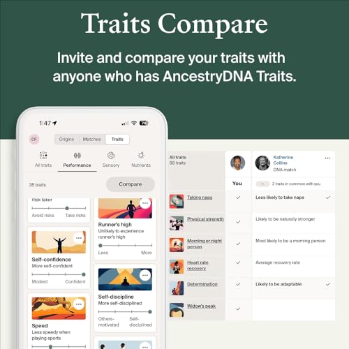 AncestryDNA + Traits Genetic Test Kit: Personalized Genetic Traits, DNA Ethnicity Test, Origins & Ethnicities, Complete DN...