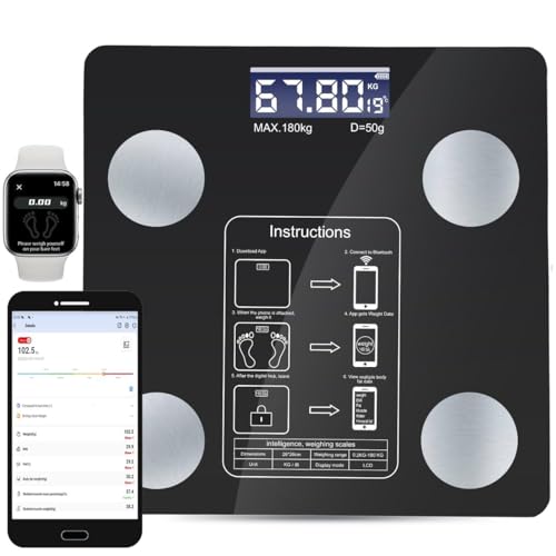 Smart Scale for Body Weight, Digital Bathroom Weighing Scale with Smart Sync App, BMI, Body Fat, Muscle Mass, Accurate Blu...