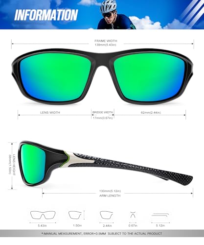KALIYADI 4 Pack Polarized Sunglasses-Men Sports Sun-glasses: Mens Sunglasses UV Protection for Fishing Driving Cycling