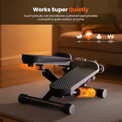 Sweetcrispy Mini Stair Steppers with Resistance Bands for Exercise at Home, Portable Exercise Twist Stepper Machine for Fu...