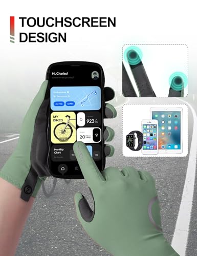 INBIKE Breathable Bike Gloves for Men Women, Full Finger Pad Cycling Gloves, Touchscreen Reflective Mountain Biking Bicycle