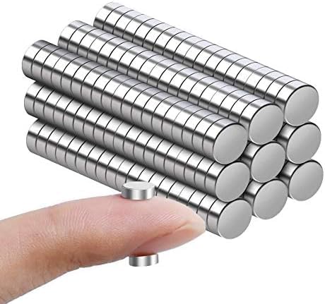 rhinocats 100Pcs Small Strong Magnets，8x2mm Refrigerator Magnets，Mini Round Rare Earth Magnets for Miniatures, DIY, Office, Hobbies, Crafts and Science