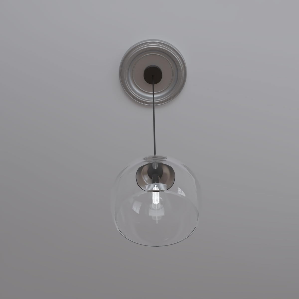 13"OD x 3 1/2"ID x 1 1/4"P Traditional Thermoformed PVC Ceiling Medallion (Fits Canopies up to 7 1/2"), Bright Coat Aluminum