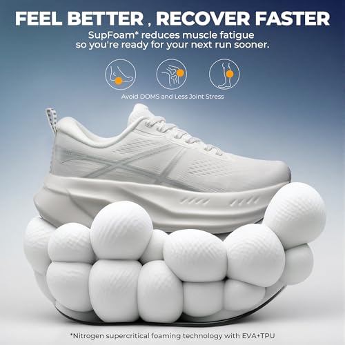 ALLSWIFIT Women's Road Running Shoes Cushion Tennis Shoes Non-Slip Comfortable Lightweight Gym Workout Athletic Arch Suppo...