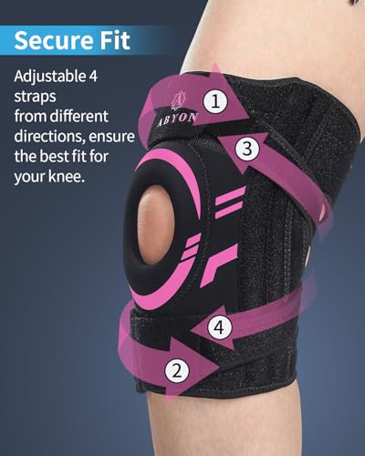 ABYON Knee Brace for Women Plus Size Stabilizer for Knee Pain, Meniscus Tear, Arthritis, Acl, Mcl Pain–[Patented] Adjustab...
