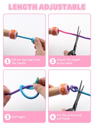 Jump Rope for Kids, Lorvain Adjustable Skipping Rope, Kids Jump Ropes with Wooden Handle for Girls Boys, Weighted Jumping ...