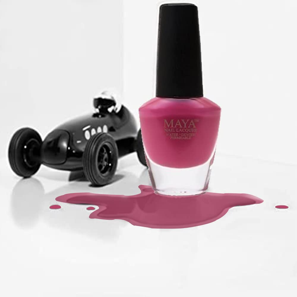 MAYA Halal Breathable Quick Dry Nail Polish, Vegan and Cruelty Free, Oxygen & Water Permeable (Pepto Pink), Non Toxic Gentle On