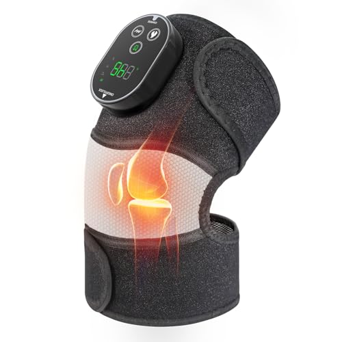 Cordless Heated Knee Massager, FSA Eligible 3-in-1 Electric Massager with Heating Pad for Elbow Shoulder Pain Relief Wrap ...