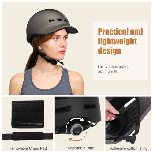 Bike Helmet, Shinmax Baseball Cap Adult Bike Helmets for Men Women Bicycle Helmet Lightweight Adjustable Cycling Helmet fo...