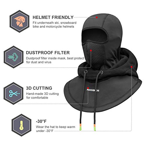 ROCKBROS Ski Balaclava Thermal Fleece Balaclava for Cold Weather Winter Men
