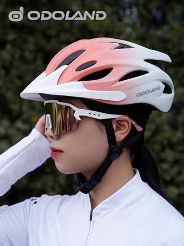 Odoland Adult Bike Helmet and Cycling Sunglasses Set for Men & Women, Safety Certified Bicycle Helmet with UV Protection G...