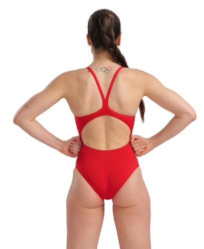 Arena Womens Arena Performance Women's Marbled Sports Swimsuit Light Drop Back Bathing Suit