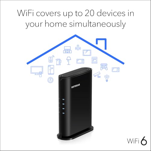 NETGEAR 4-Stream WiFi 6 Router (R6700AX) – Router Only, AX1800 Wireless Speed (Up to 1.8 Gbps), Covers up to 1,500 sq. f...