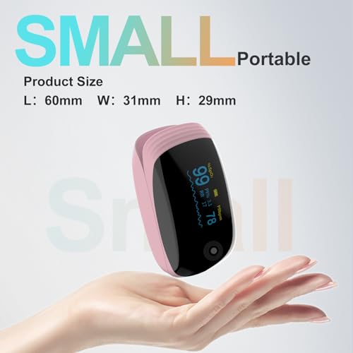 Fingertip Pulse Oximeter with Respiration Rate Monitoring, SpO2, Heart Rate, PI & RR Measurements, Blood Oxygen Rechargeab...