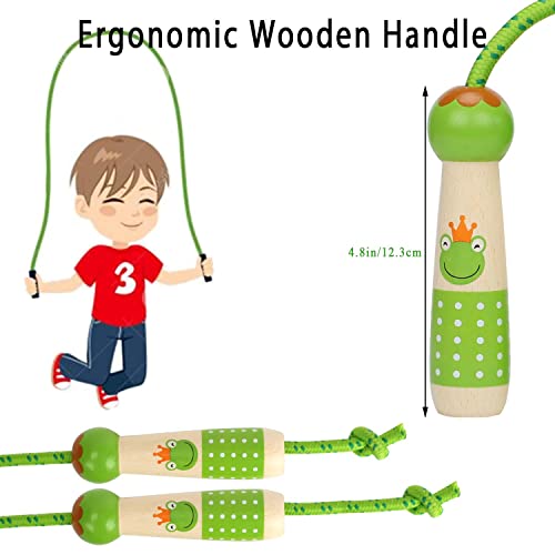 EGOSKY Jump Rope Kids, 7.2ft Children Adjustable Cotton Skipping Rope with Wooden Handle for Boys Girls Fitness Outdoor Ac...