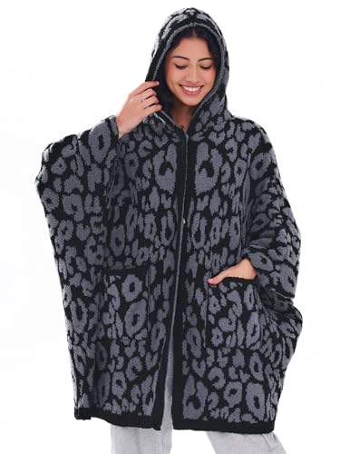 WDCOZY Wearable Blanket Hoodie Poncho Throw Comfy Soft Warm Cape Shawl Cozy Cloak Wrap Hooded with Sleeves For Women Adults