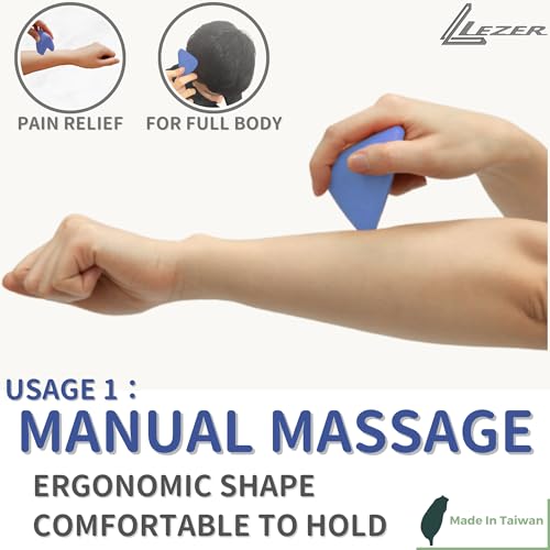 LEZER Trigger Massage Point, Manual Massage Ball, Muscle Knots Relief Tool, Myofascial Release, Physical Therapy, Deep Tis...