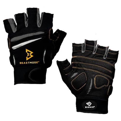 Bionic Men's Beastmode Half Finger Gym Workout Gloves