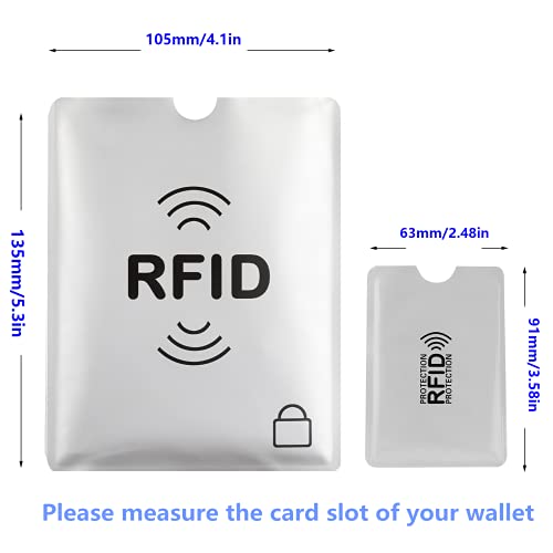 Luumxai 16 RFID Blocking Sleeves Set (10 Credit Card Holders & 4 Passport Protectors) Identity Theft Protection Secure Sle...
