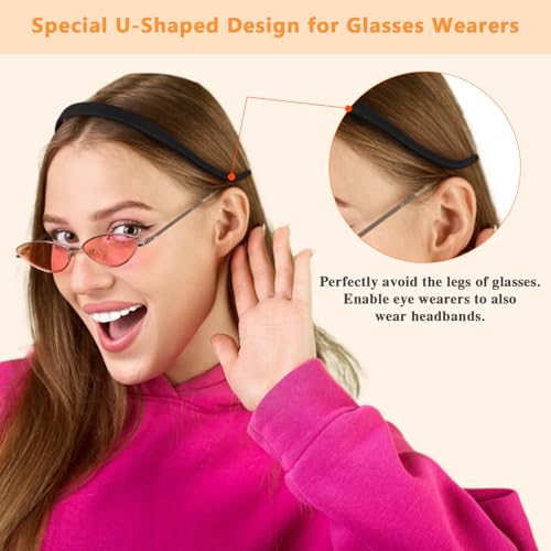KOVOLITU 3 Pack Headbands Designed for Eyewear,Flex No Pressure Hairbands for Women Comfortable Plastic Headbands with Tee...
