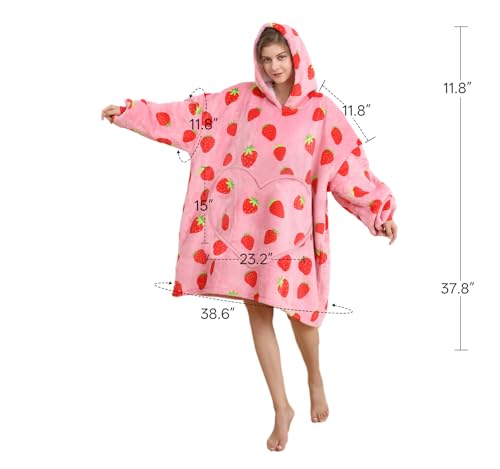 Dietersler Wearable Blanket Hoodie, Women Oversized Fluffy Hoodies Blanket,Warm Cozy Sherpa Sweatshirt Gift,One Size for All