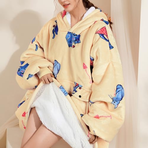 Narecte Cozy Oversized Blanket Hoodie Wearable Blanket Adults Soft Hooded Blanket Hoodie Birthday Gifts for Women Christmas