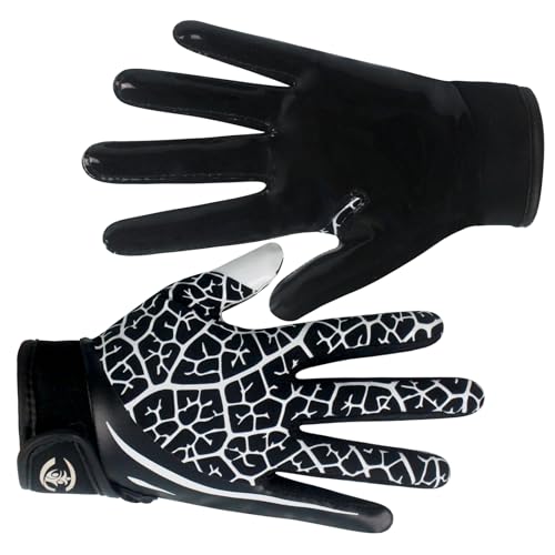 GOWISDOM Youth Football Receiver Gloves, Kids Silicone Grip Football Gloves for Boys Girls with Super Stick
