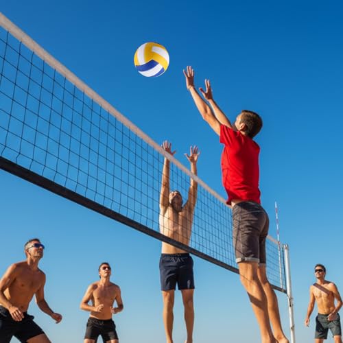 Jexine 12 Pcs Volleyball Official Size 5 Bulk Soft Volleyball with 2 Pump Outdoor Indoor Beach Volley Ball for Beach Play ...