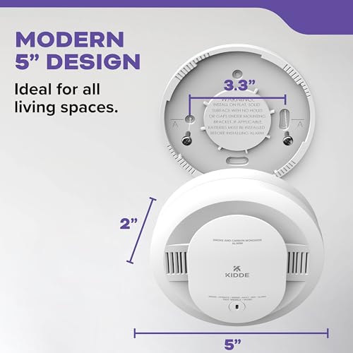 Kidde Smoke & Carbon Monoxide Detector for Home, 10-Year Battery Powered, Voice Alerts, 3-Pack