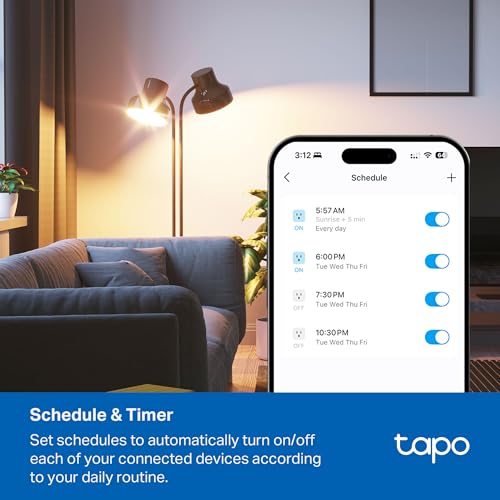 Tapo Smart Wi-Fi Power Strip- 6 Individually Controlled Smart Outlets and 3 USB Ports with Surge Protection, Matter, Works...