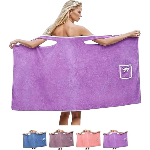 FEELNOW Plus Size Women's Wearable Shower Skirt，Wearable Halter Bath Towels for Women, Glow Wrap Towel with Straps, Water ...