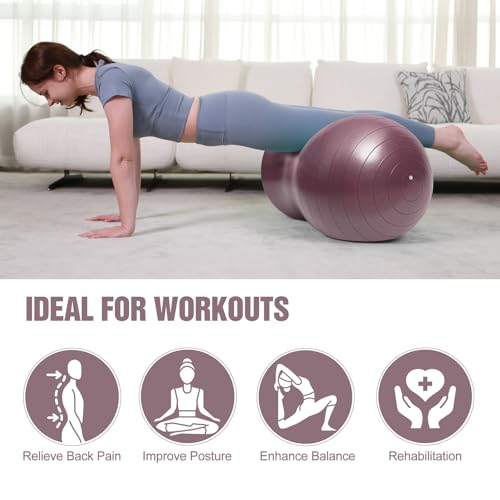 INPANY Peanut Ball - Exercise Ball for Labor Birthing, Anti-Burst Physical Therapy for Kids, Core Strength, Flexible Seati...