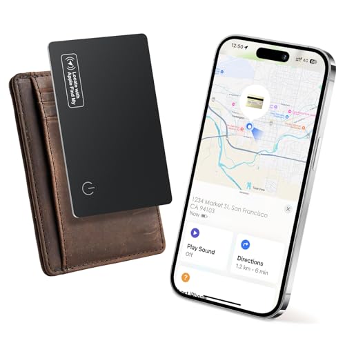 Wallet Tracker Card Air-Tag (iOS Only) - Work with Apple Find My, Bluetooth Tracker Smart Tracking Card Wallet Finder, 0.0...