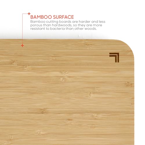 Sharper Image Bamboo Cutting Board & Digital Food Scale, 33 lb Capacity, Measures Grams & Ounces, Multi-Functional for Foo...