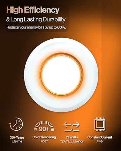 Sunco 12 Pack 5CCT LED Recessed Lighting 4 Inch with Night Light, 2700K/3000K/4000K/5000K/6000K Selectable, Dimmable Light...