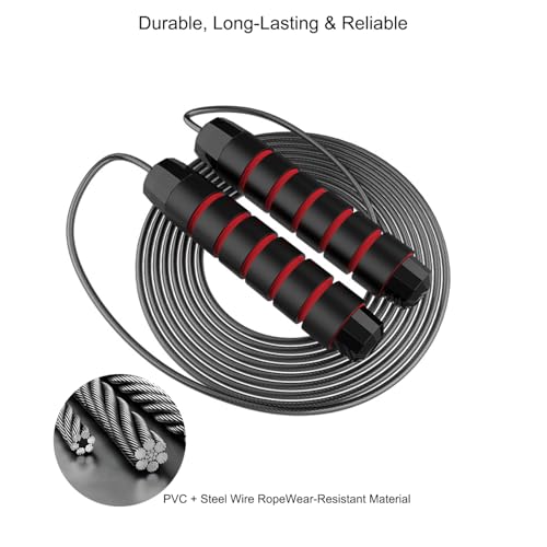 Bulk 50 Pack Jump Ropes, Steel Cable with Ball Bearings for Tangle-Free Rapid Speed Jumping, Adjustable Skipping Rope with...