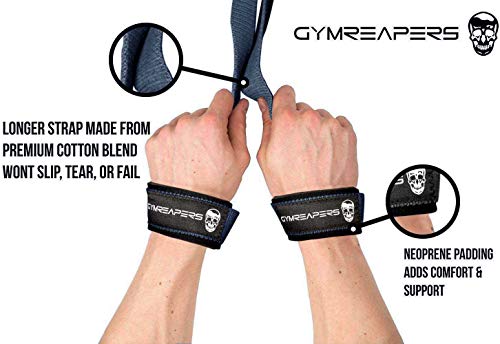 Gymreapers Lifting Wrist Straps for Weightlifting, Bodybuilding, Powerlifting, Strength Training, & Deadlifts - Padded Neo...