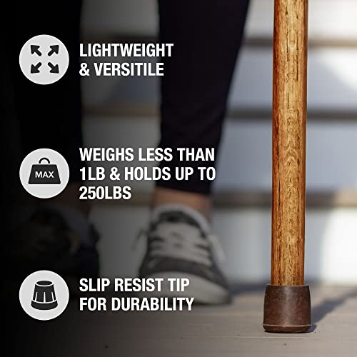 Brazos Handcrafted Wood Walking Stick, Twisted Oak, Traveler Style, for Men & Women, Made in The USA, 55"