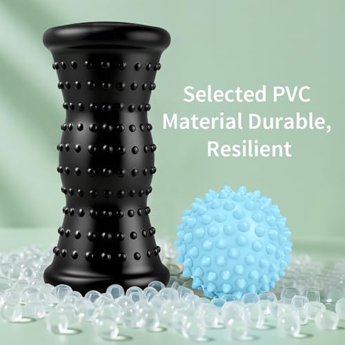 Maliton Massage Ball & Foot Roller - 3-in-1 Set with Spiky Ball, Lacrosse Ball, Massage Roller - Plantar Fasciitis Relief ...