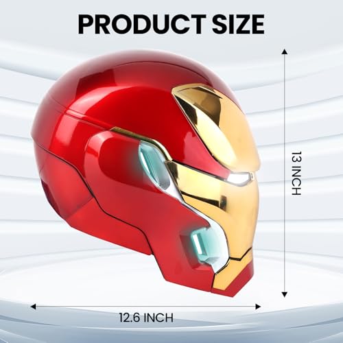 Iron-Man MK 50 1:1 Wearable Helmet - Voice, Touch, and RC with LED Eyes, Realistic Sound Effects, Movable Back and Ear Pan...