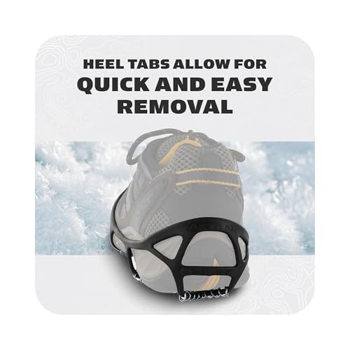 Yaktrax Walk Traction Cleats - 360-Degree Grip on Snow, Ice, & Multi-terrain Surfaces - Elastic Outer Band w/ Easy-On/Off ...