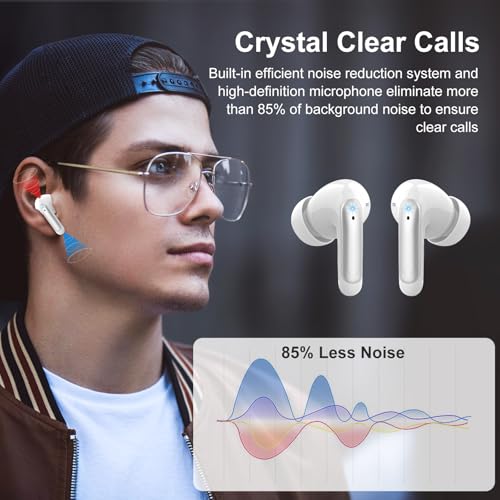 WeurGhy Wireless Earbuds, HiFi Sound Bluetooth 5.3 Headphones with 4 ENC Noise Mic, 56H Playtime Ear Buds with LED Displa...